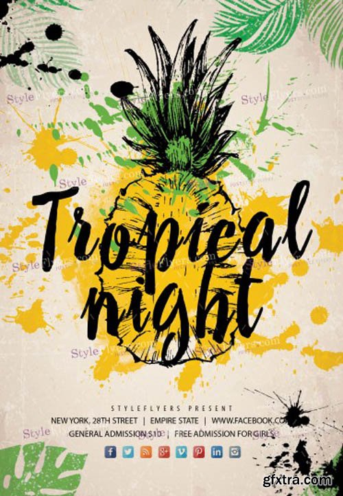 Tropical Night V3 2019 PSD Flyer Template