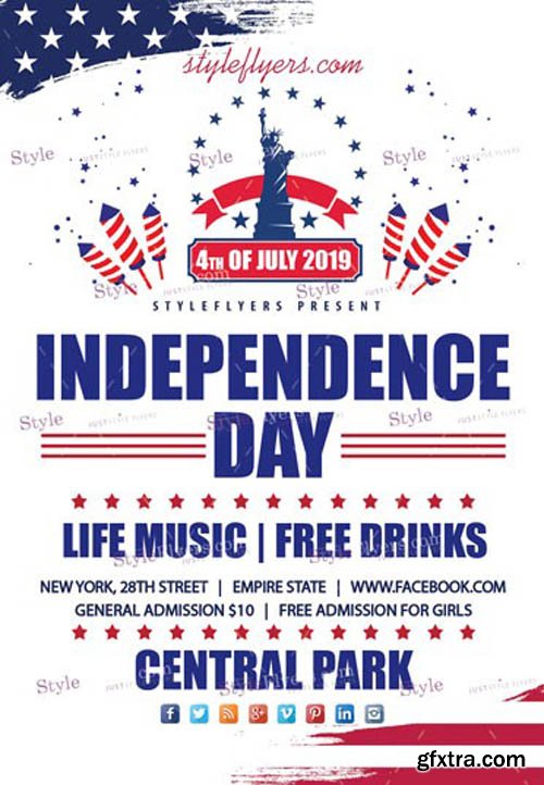 Independence Day Party V7 2019 PSD Flyer Template