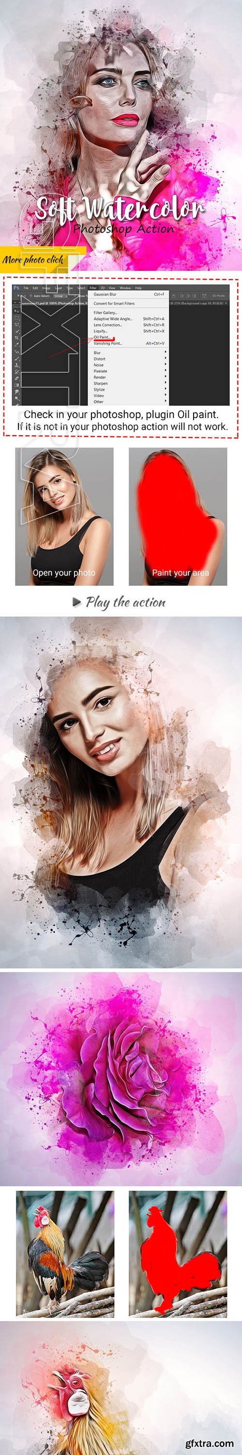 GraphicRiver - Soft Watercolor Photoshop Action 23903344