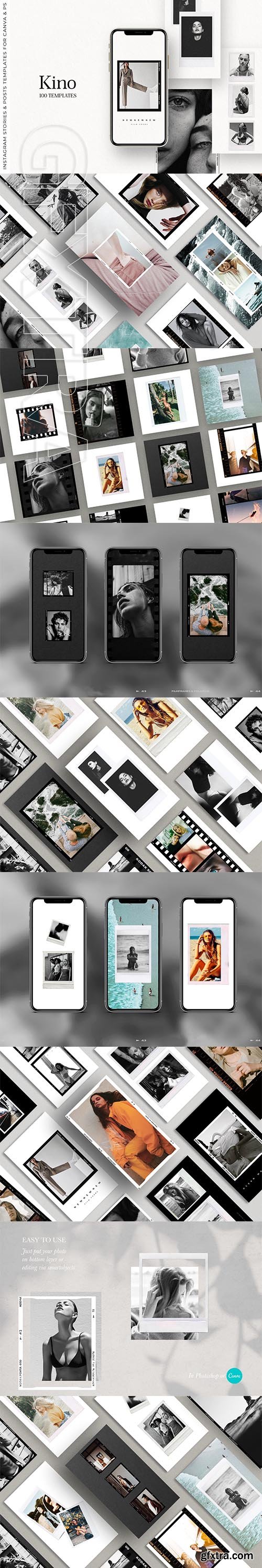 CreativeMarket - 100 Film Frames & Instant Templates 3848678
