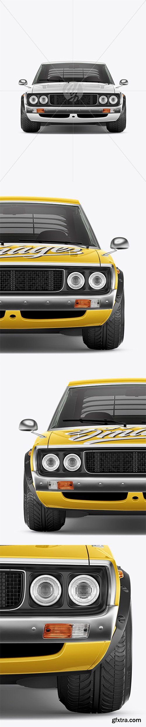 Retro Sport Car Mockup - Front View 45507