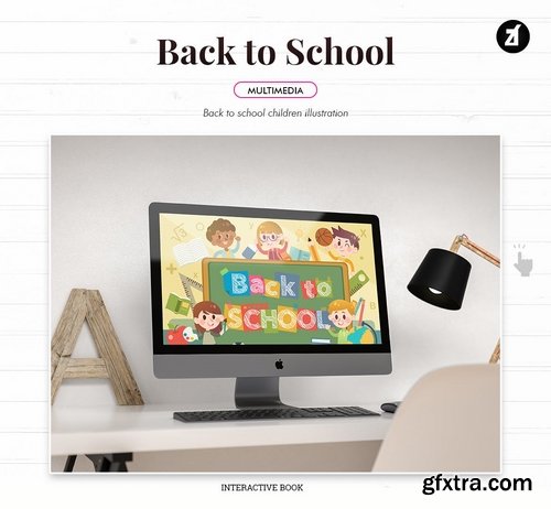 Back to school illustration with copy space