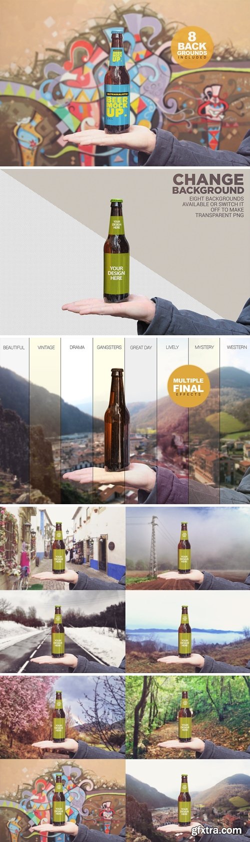 Customizable Background Beer Mockup