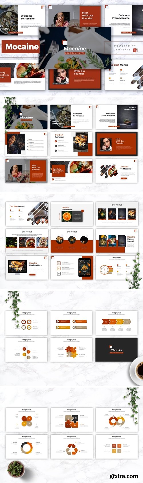 MOCAINE - Restaurant & Food Powerpoint, Keynote and Google Slides Templates