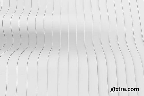 White Wavy Bands Abstract 3D Background Set