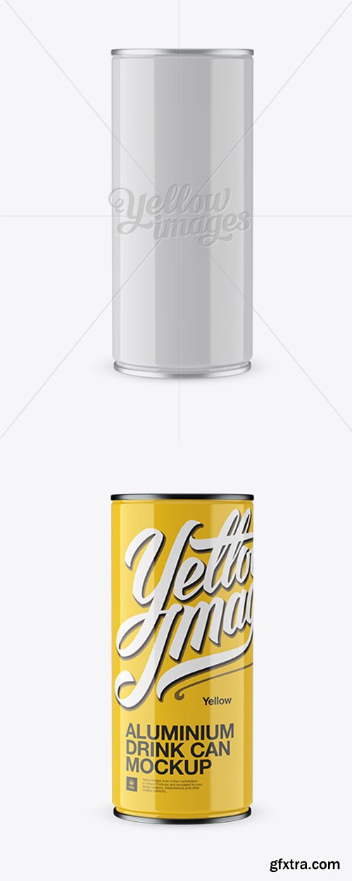 1L Glossy Aluminium Can Mockup 34520