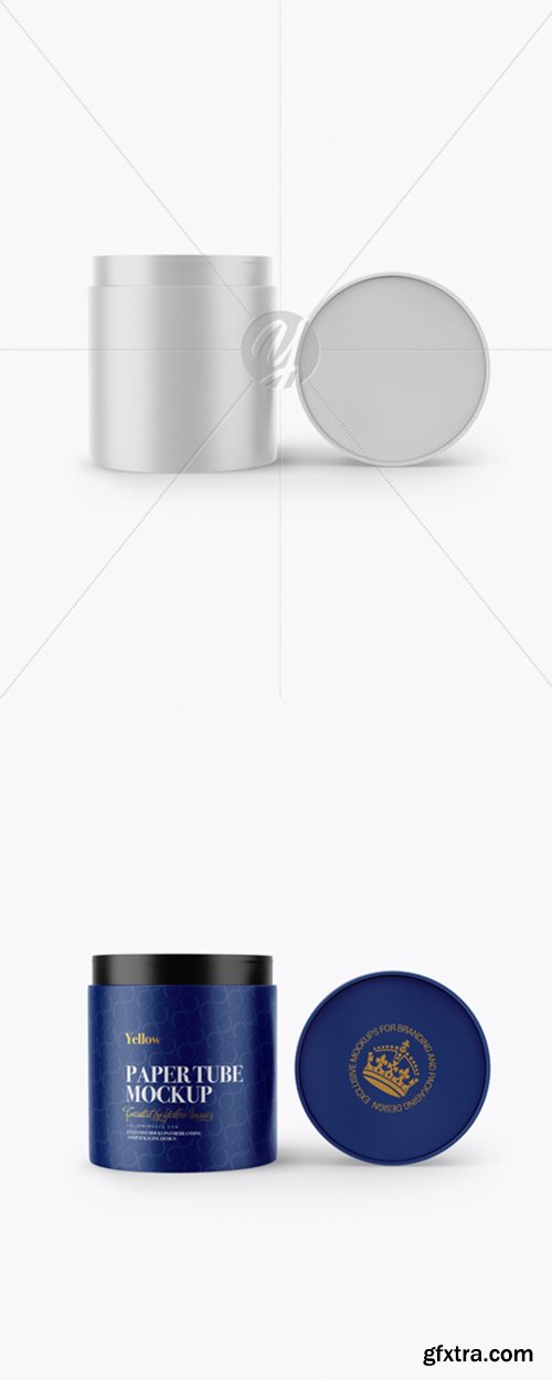 Opened Paper Tube Mockup - Front View 28422