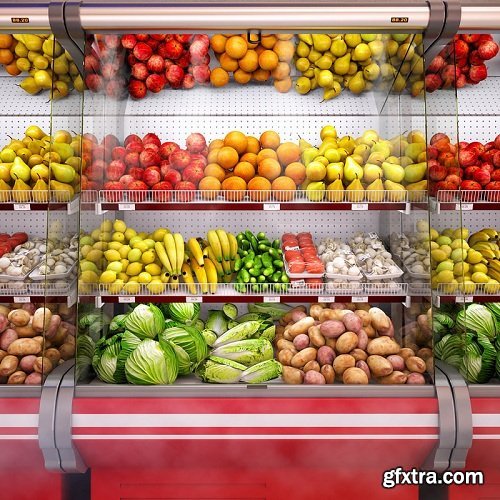 Refrigerated showcase Vagetables 3D Model