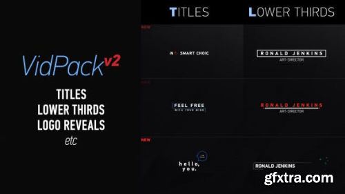 VideoHive VidPack v2 | Titles, Lower Thirds, Logo Reveals etc 14899237