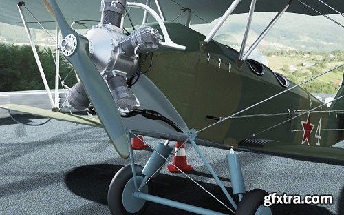 Po-2 Polikarpov Soviet biplane 3D model