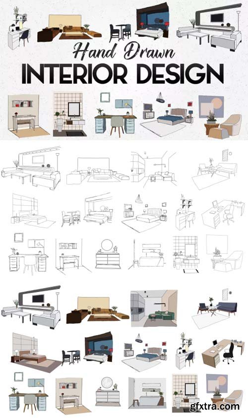 Videohive - Hand Drawn Interior Designs - 22352602