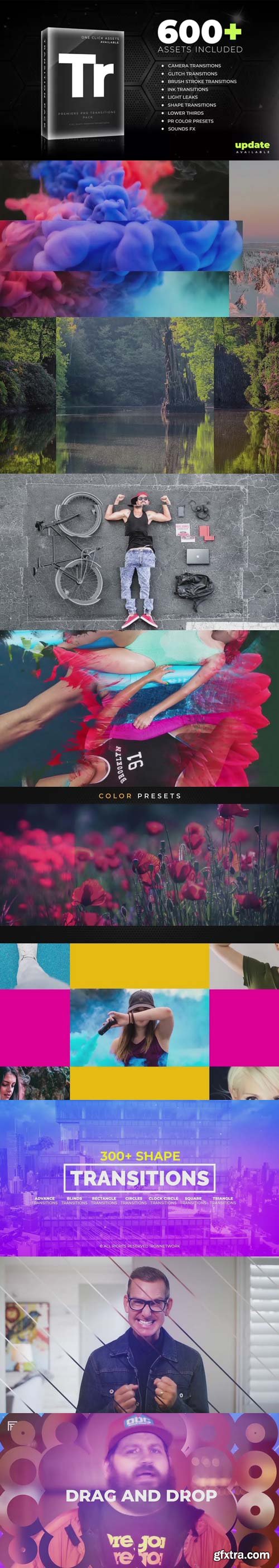 Videohive - 600+ Pack: Transitions, Light Leaks, Color Presets, Sound FX (Update 15 May 18) - 21935448