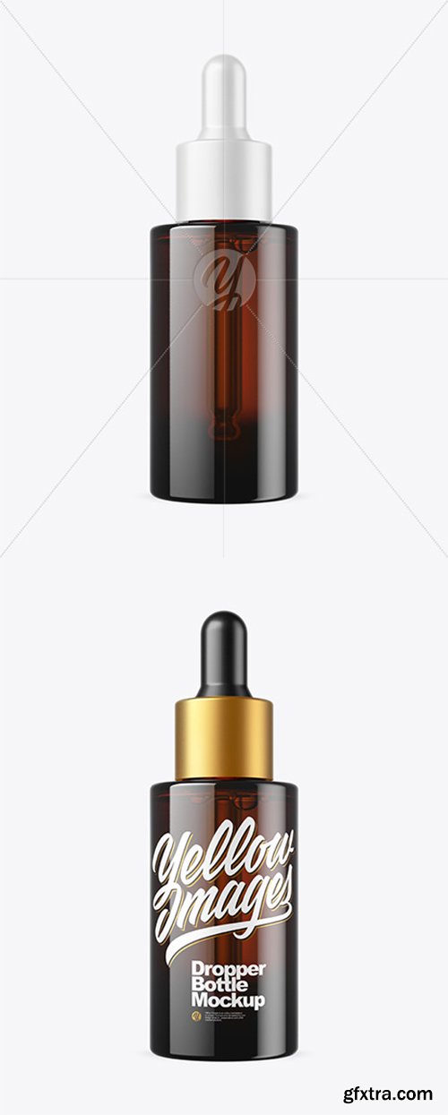 Dark Amber Glass Dropper Bottle Mockup 45168