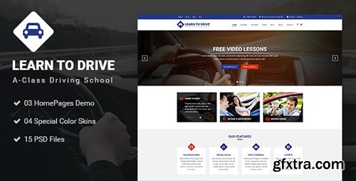 Themeforest - Driver - Learn to Drive, Driving School, Driving Lessons, Business & Services PSD Template 20255040