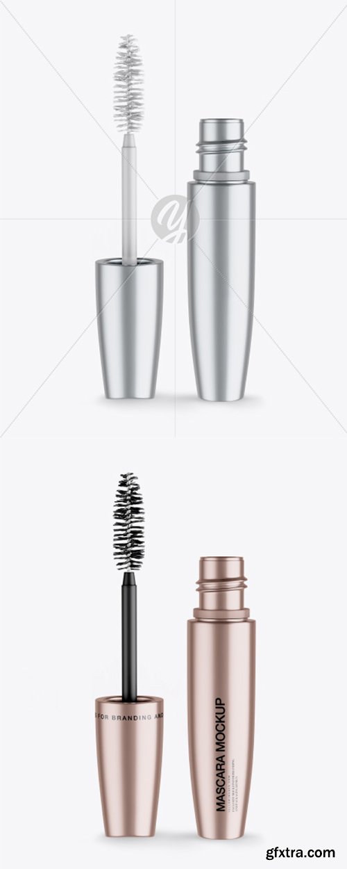 Opened Metallic Mascara Tube Mockup 43423