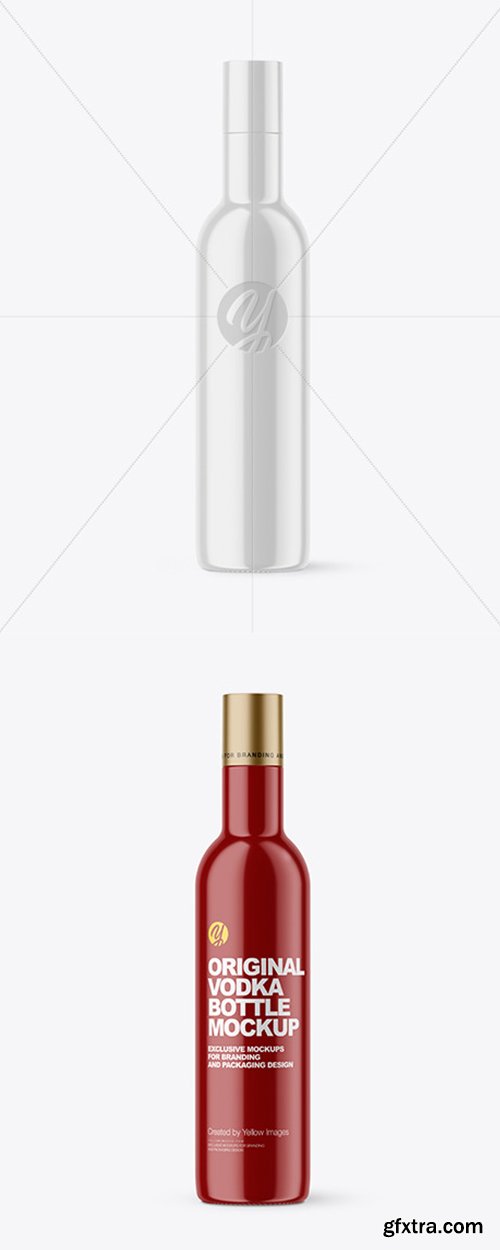 Glossy Vodka Bottle Mockup 45166