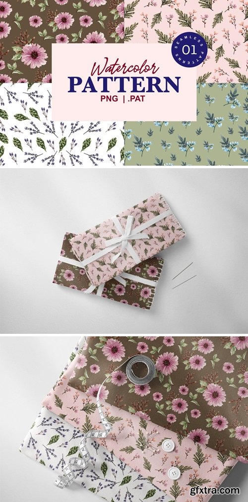 Bloomy - Seamless Watercolor Patterns