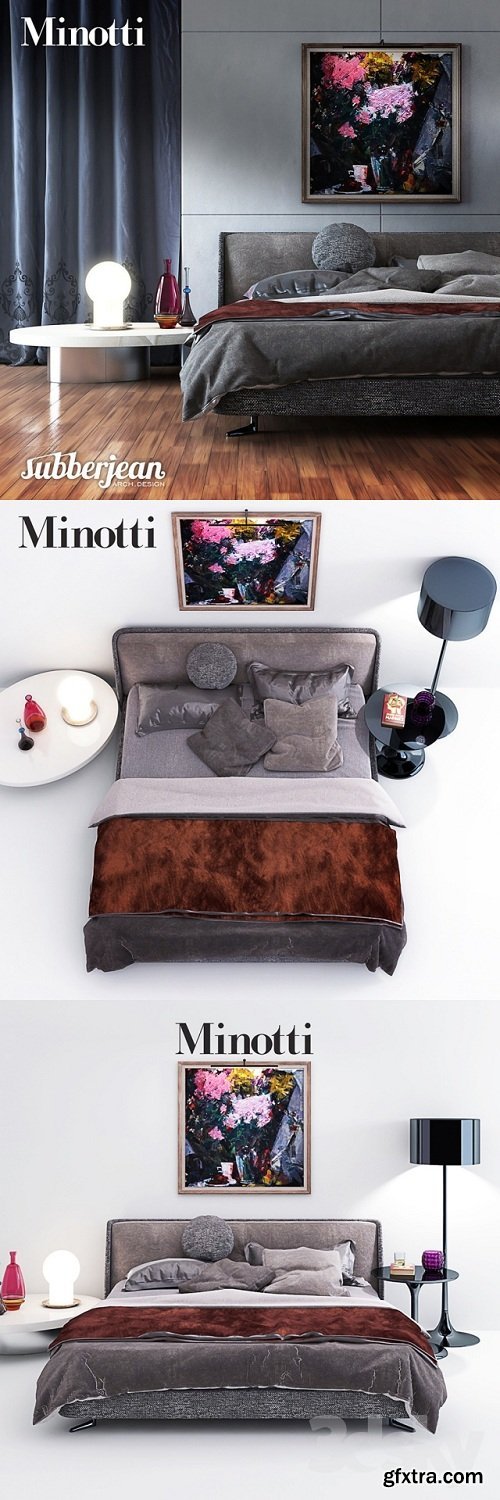 Minotti Spencer Bed / Raymond / Neto Coffee Table