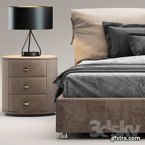 Bed flou Letto Nathalie 3d Model