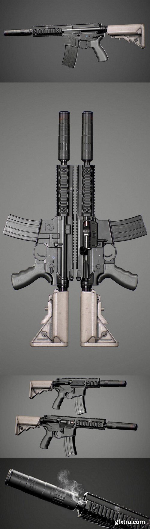 AR-15 Rifle – 3D Model