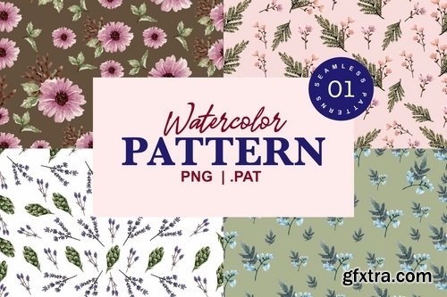 Bloomy - Seamless Watercolor Patterns