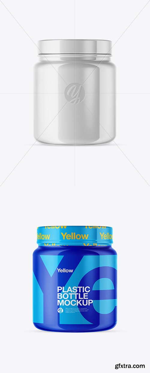 Glossy Bottle with Shrink Sleeve Mockup 43435