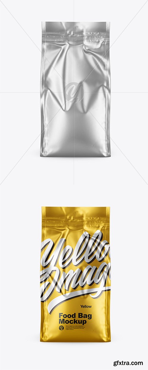 Matte Metallic Food Bag Mockup 43263