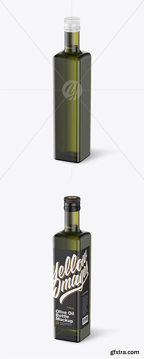 375ml Green Glass Olive Oil Bottle Mockup 43365