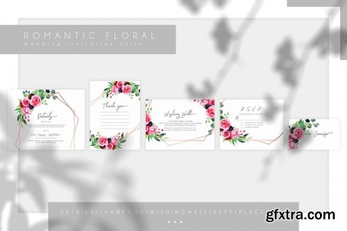 CreativeMarket - Romantic Floral Wedding Suite 3810578