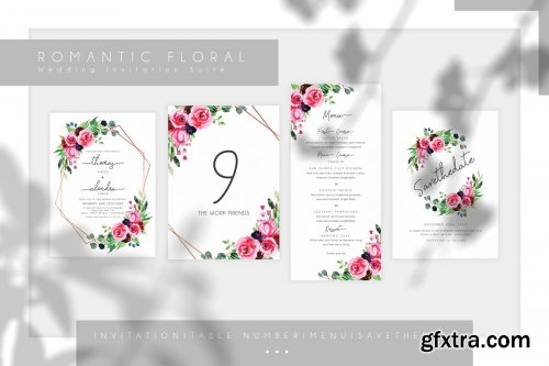 CreativeMarket - Romantic Floral Wedding Suite 3810578