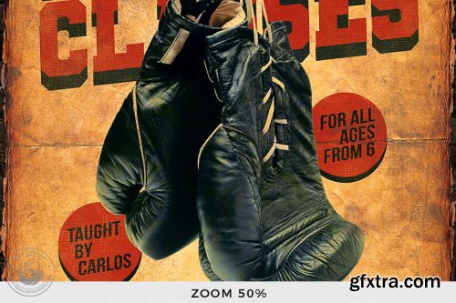 CreativeMarket - Boxing Classes Flyer Template 3830545