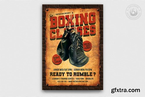 CreativeMarket - Boxing Classes Flyer Template 3830545