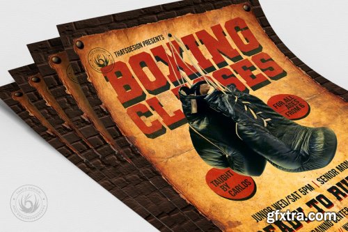 CreativeMarket - Boxing Classes Flyer Template 3830545