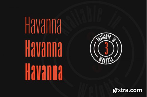 Havanna - Tall sans typeface with 3 weights