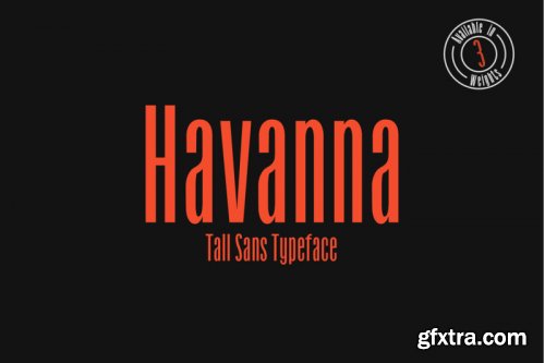 Havanna - Tall sans typeface with 3 weights