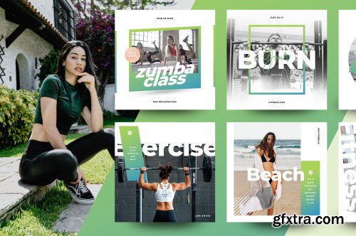 CreativeMarket - Fitness & Gym instagram pack 3.0 3852812