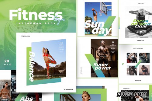 CreativeMarket - Fitness & Gym instagram pack 3.0 3852812