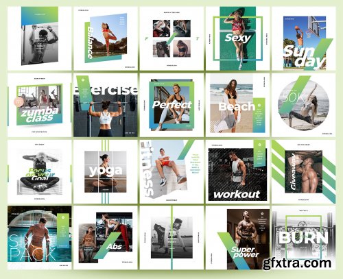 CreativeMarket - Fitness & Gym instagram pack 3.0 3852812