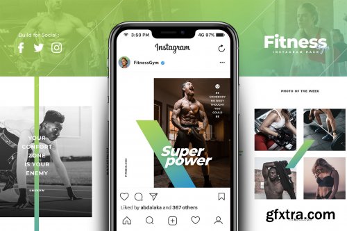 CreativeMarket - Fitness & Gym instagram pack 3.0 3852812