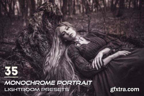 CreativeMarket - 35 Monochrome Portrait Lightroom Presets 3844398