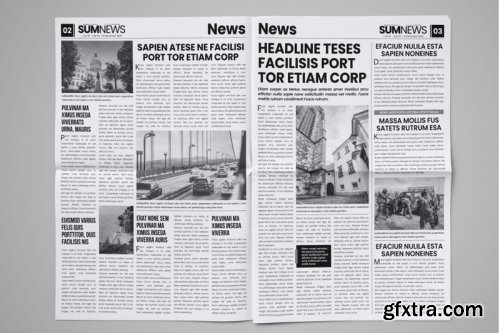 CreativeMarket - 16 Page Newspaper Design v4 3859348