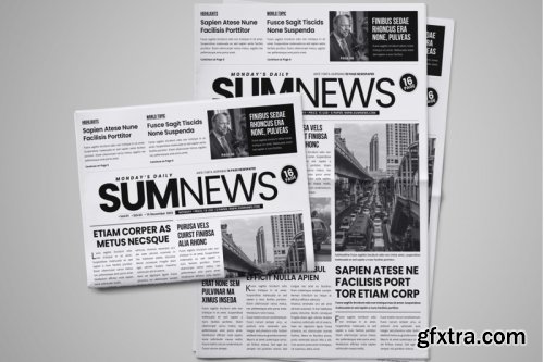 CreativeMarket - 16 Page Newspaper Design v4 3859348