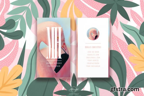 CreativeMarket - Flamingo Bussiness Card Template 3856601