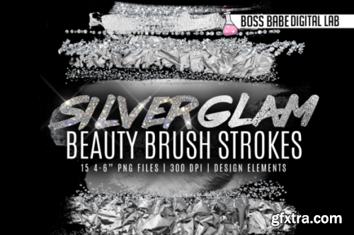 Silver Glam Beauty Brush Strokes 1500593