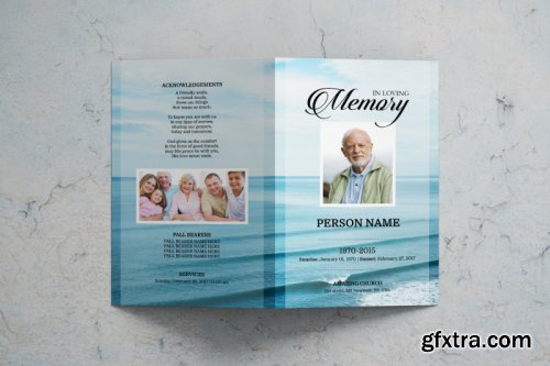 Sea beach funeral program template