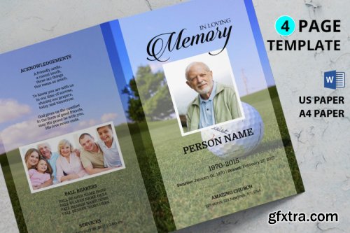 Golf funeral program template