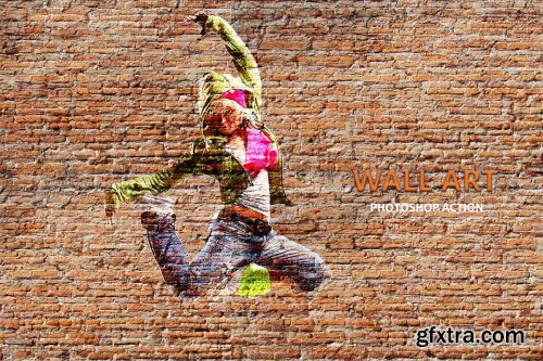 CreativeMarket - Wall Art - Photoshop Action 3758594