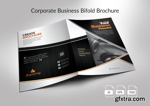 Corporate Business Bifold Brochure Template