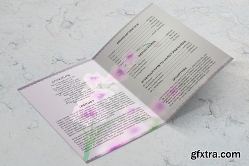 Orkit flower funeral program template