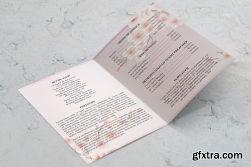 Cherry blossom funeral program template